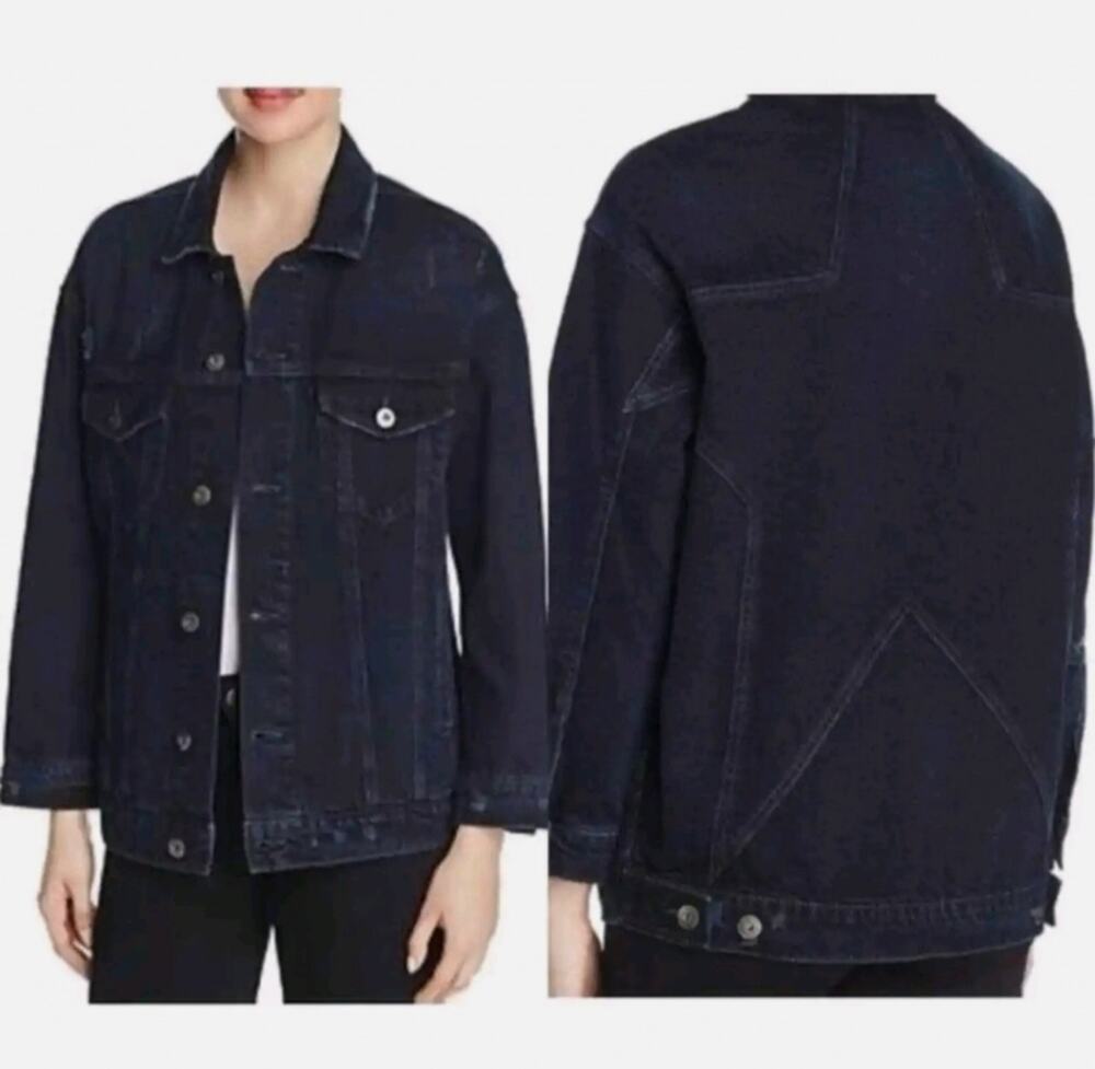 Pistola Distressed Denim Jacket with Star on Back XS/ Small